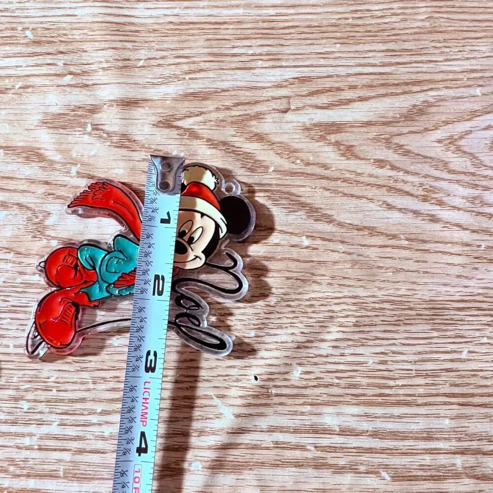 Lot of 3 Vintage Mickey Mouse Plastic Key Chains Disney Collectable